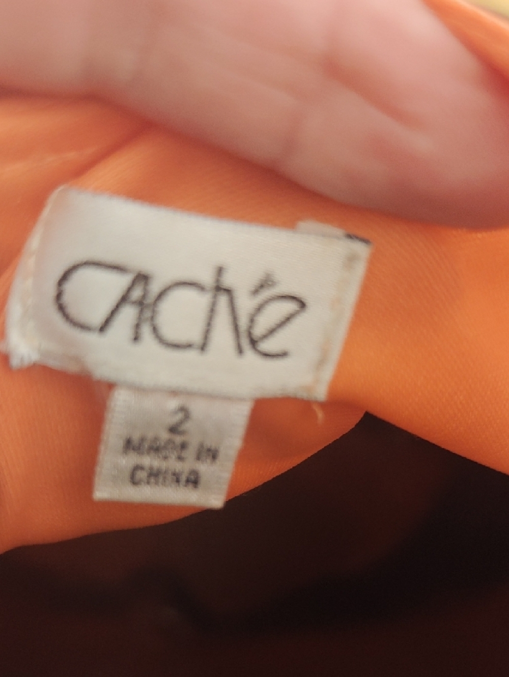 Cache Peach Floral Silk Slip Dress with Beaded Accents - Picture 3 of 3